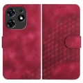 For Tecno Spark 10 Pro YX0060 Elephant Head Embossed Phone Leather Case with Lanyard(Rose Red)