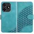 For Tecno Spark 10 Pro YX0060 Elephant Head Embossed Phone Leather Case with Lanyard(Light Blue)