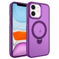 For iPhone 11 MagSafe Magnetic Holder Breathable Phone Case(Purple)