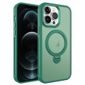 For iPhone 12 Pro MagSafe Magnetic Holder Breathable Phone Case(Green)