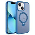 For iPhone 13 MagSafe Magnetic Holder Breathable Phone Case(Blue)