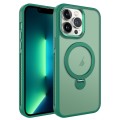 For iPhone 13 Pro MagSafe Magnetic Holder Breathable Phone Case(Green)