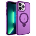 For iPhone 13 Pro MagSafe Magnetic Holder Breathable Phone Case(Purple)