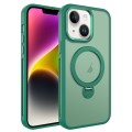 For iPhone 14 MagSafe Magnetic Holder Breathable Phone Case(Green)