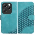 For Infinix Hot 40 YX0060 Elephant Head Embossed Phone Leather Case with Lanyard(Light Blue)