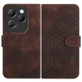 For Infinix Hot 40 YX0060 Elephant Head Embossed Phone Leather Case with Lanyard(Coffee)