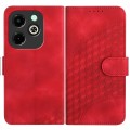For Infinix Hot 40i YX0060 Elephant Head Embossed Phone Leather Case with Lanyard(Red)