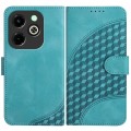 For Infinix Hot 40i YX0060 Elephant Head Embossed Phone Leather Case with Lanyard(Light Blue)