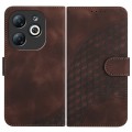 For Infinix Smart 8 YX0060 Elephant Head Embossed Phone Leather Case with Lanyard(Coffee)