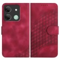 For Infinix Smart 7 HD YX0060 Elephant Head Embossed Phone Leather Case with Lanyard(Rose Red)