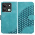 For Infinix Smart 7 HD YX0060 Elephant Head Embossed Phone Leather Case with Lanyard(Light Blue)