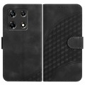 For Infinix Note 30 Pro YX0060 Elephant Head Embossed Phone Leather Case with Lanyard(Black)