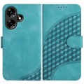 For Infinix Hot 30i YX0060 Elephant Head Embossed Phone Leather Case with Lanyard(Light Blue)