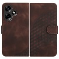 For Infinix Hot 30i YX0060 Elephant Head Embossed Phone Leather Case with Lanyard(Coffee)