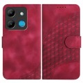 For Infinix Smart 7 YX0060 Elephant Head Embossed Phone Leather Case with Lanyard(Rose Red)
