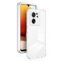 For Xiaomi 13T / 13T Pro 3 in 1 Clear TPU Color PC Frame Phone Case(White)