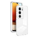 For vivo V29 5G 3 in 1 Clear TPU Color PC Frame Phone Case(White)