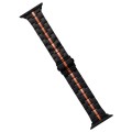 For Apple Watch Ultra 2 49mm Stainless Steel Watch Band(Black Orange)