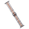For Apple Watch Series 9 41mm Stainless Steel Watch Band(Silver Orange)