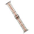 For Apple Watch Series 4 44mm Stainless Steel Watch Band(Starlight Orange)