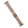 For Apple Watch Series 3 42mm Five-Beads Stainless Steel Watch Band(Rose Gold)