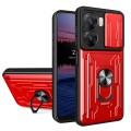 For vivo V29e 5G India Sliding Camshield TPU+PC Phone Case with Card Slot(Red)
