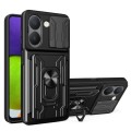 For vivo Y36 5G / 4G Global Sliding Camshield TPU+PC Phone Case with Card Slot(Black)