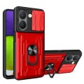 For vivo Y36 5G / 4G Global Sliding Camshield TPU+PC Phone Case with Card Slot(Red)