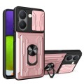 For vivo Y36 5G / 4G Global Sliding Camshield TPU+PC Phone Case with Card Slot(Rose Gold)