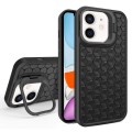 For iPhone 11 Honeycomb Radiating Lens Holder Magsafe Phone Case(Black)
