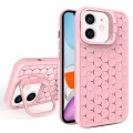 For iPhone 11 Honeycomb Radiating Lens Holder Magsafe Phone Case(Pink)