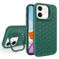 For iPhone 11 Honeycomb Radiating Lens Holder Magsafe Phone Case(Green)