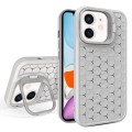 For iPhone 11 Honeycomb Radiating Lens Holder Magsafe Phone Case(Grey)