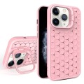 For iPhone 11 Pro Honeycomb Radiating Lens Holder Magsafe Phone Case(Pink)