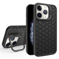 For iPhone 11 Pro Max Honeycomb Radiating Lens Holder Magsafe Phone Case(Black)