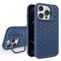For iPhone 12 Pro Honeycomb Radiating Lens Holder Magsafe Phone Case(Blue)