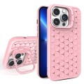 For iPhone 13 Pro Honeycomb Radiating Lens Holder Magsafe Phone Case(Pink)