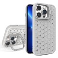 For iPhone 13 Pro Honeycomb Radiating Lens Holder Magsafe Phone Case(Grey)