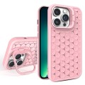 For iPhone 13 Pro Max Honeycomb Radiating Lens Holder Magsafe Phone Case(Pink)