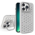 For iPhone 13 Pro Max Honeycomb Radiating Lens Holder Magsafe Phone Case(Grey)