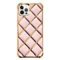 For iPhone 12 Pro Max Electroplated Varnish Diamond TPU Phone Case(Pink)