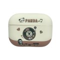 For AirPods Pro 2 Panda Records Pattern Earbuds Box Frosted TPU Case(White)