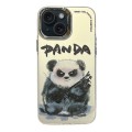 For iPhone 14 Electroplated Lens Ring Cartoon Animal Phone Case(Panda)
