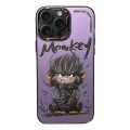 For iPhone 14 Pro Electroplated Lens Ring Cartoon Animal Phone Case(Monkey)