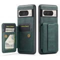 For Google Pixel 8 Pro Fierre Shann Oil Wax Cow Leather Card Holder Back Phone Case(Green)