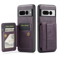 For Google Pixel 7 Pro Fierre Shann Oil Wax Cow Leather Card Holder Back Phone Case(Purple)