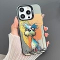 For iPhone 15 Pro Max Dual-sided IMD Animal Graffiti TPU + PC Phone Case(Furious Dog)