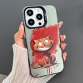 For iPhone 15 Pro Max Dual-sided IMD Animal Graffiti TPU + PC Phone Case(Grinning Cat)