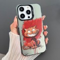 For iPhone 15 Pro Dual-sided IMD Animal Graffiti TPU + PC Phone Case(Grinning Cat)