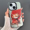 For iPhone 15 Plus Dual-sided IMD Animal Graffiti TPU + PC Phone Case(Grinning Cat)